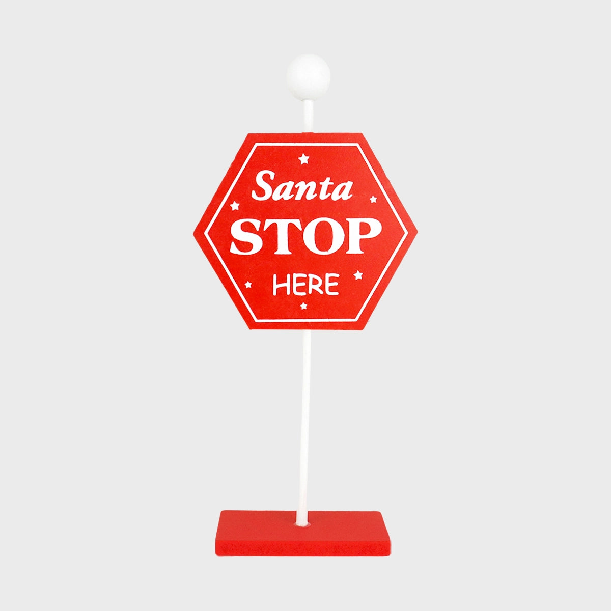 Letrero Navideño Decorativo "Santa Stop Here", MDF