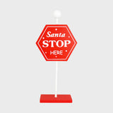 Letrero Navideño Decorativo "Santa Stop Here", MDF