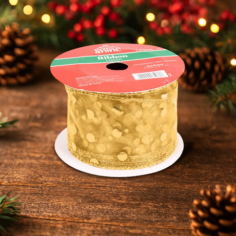 Listón Navideño, Color Dorado, Ribbon