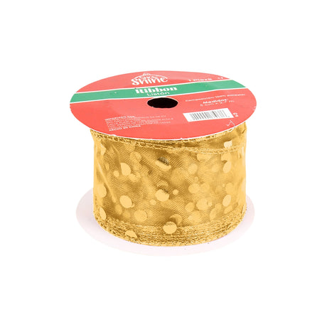 Listón Navideño, Color Dorado, Ribbon