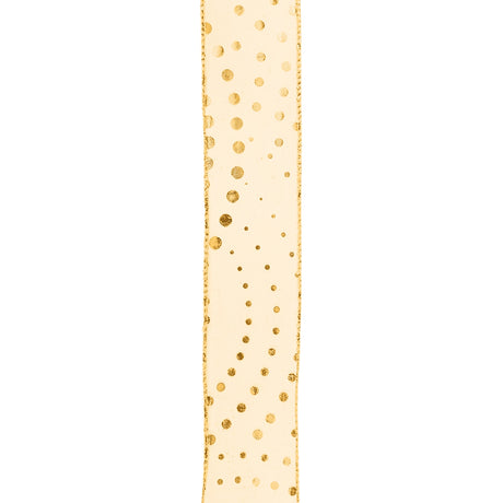 Listón Navideño, Color Dorado, Ribbon