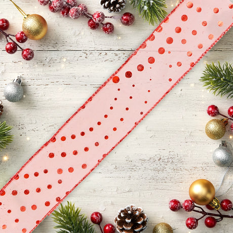 Listón Navideño, Color Rojo, Ribbon