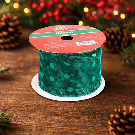 Listón Navideño, Color Verde, Ribbon