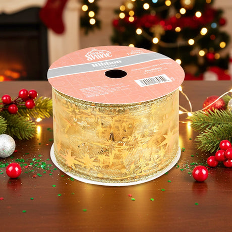 Listón Navideño, Color Oro