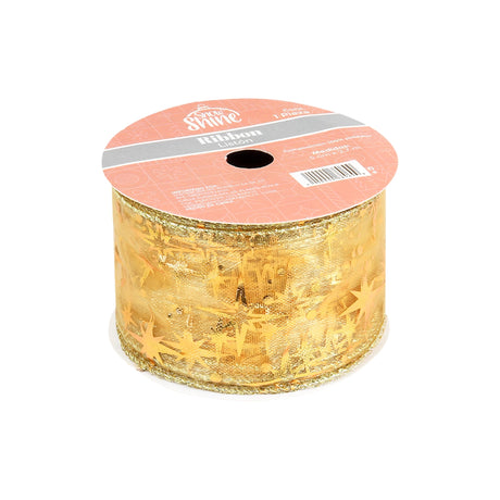 Listón Navideño, Color Oro