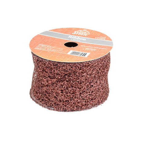 Listón Navideño, Glitter, Color Café