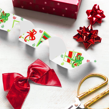 Listón Navideño, Regalos, Color Blanco