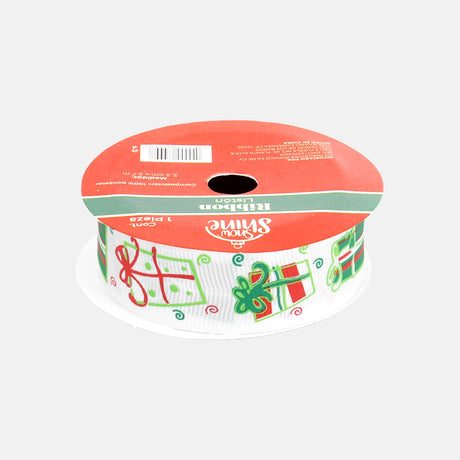 Listón Navideño, Regalos, Color Blanco