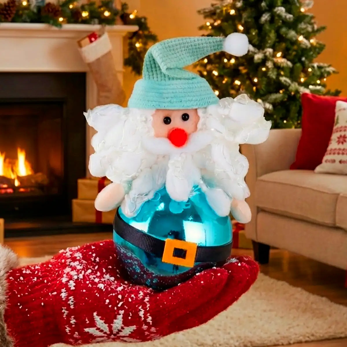 Esfera Navideña, Santa Claus, Color Azul