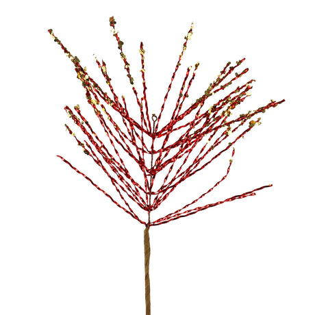 Vara de Follaje Artificial Navideña, Color Rojo
