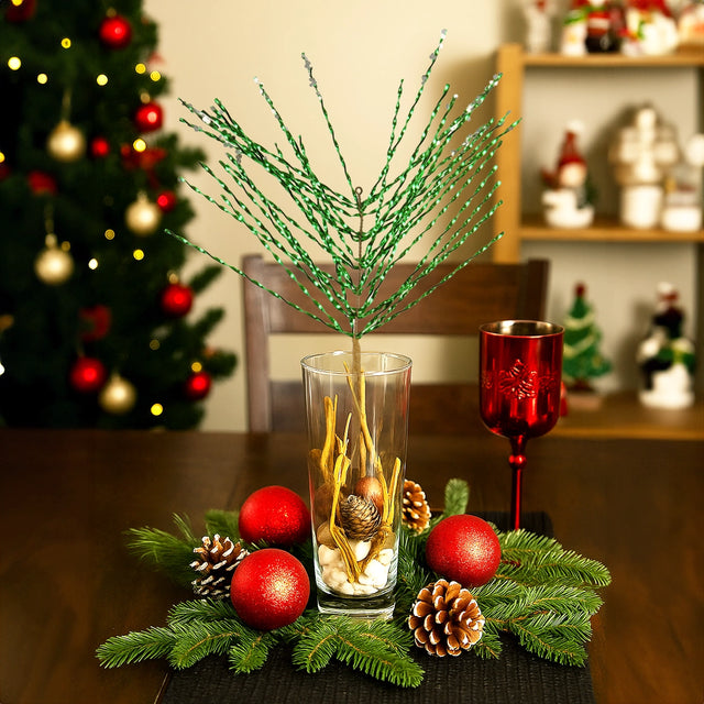 Vara de Follaje Artificial Navideña, Color Verde