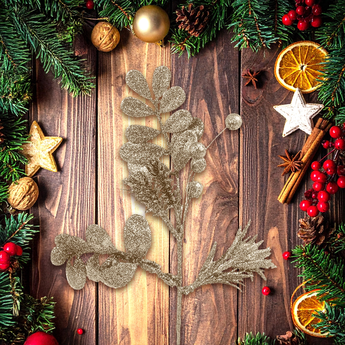 Follaje Navideño Brillante, Planta, Color Dorado