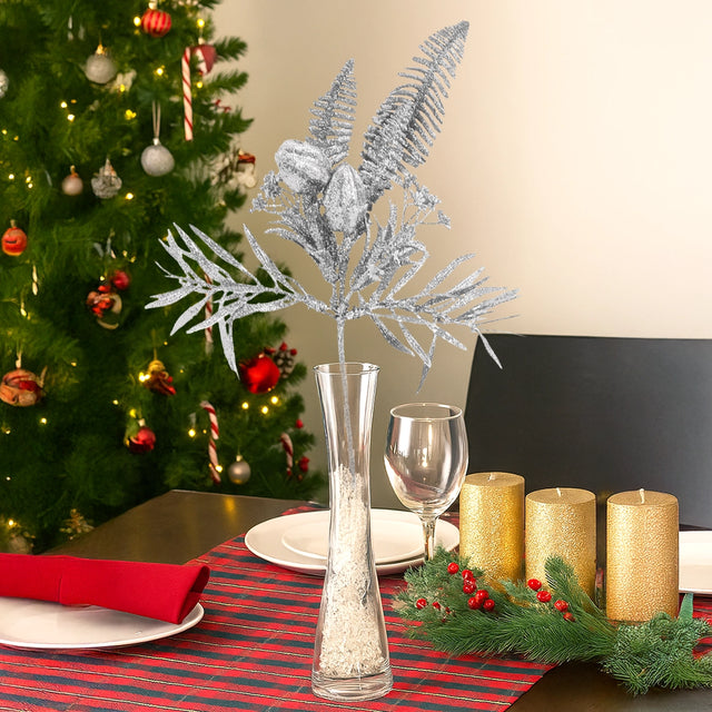 Follaje Navideño Brillante, Color Plata