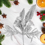 Follaje Navideño Brillante, Color Plata