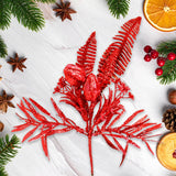 Follaje Navideño Brillante, Color Rojo