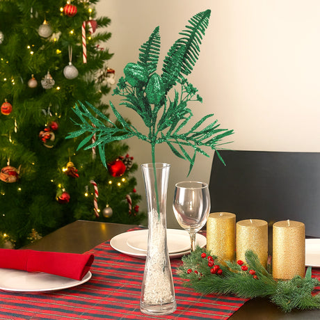 Follaje Navideño Brillante, Color Verde