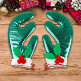 Broches de Cabello Navideños, Cuernos Reno, Color Verde