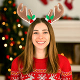 Broches de Cabello Navideños, Cuernos Reno