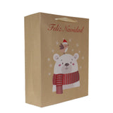 Bolsa de Regalo Navideña, Kraft, Oso Polar