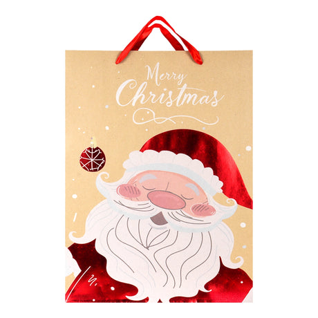 Bolsa de Regalo Navideña, Kraft, Santa