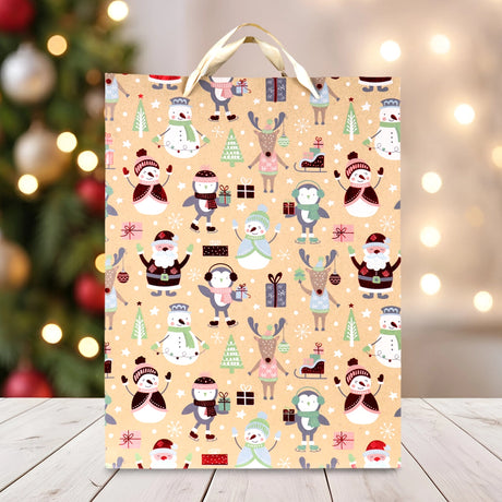 Bolsa de Regalo Navideña, Kraft, Personajes