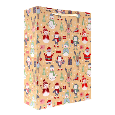 Bolsa de Regalo Navideña, Kraft, Personajes