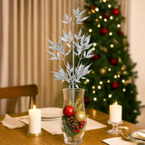 Follaje Decorativo, Glitter, Color Plata