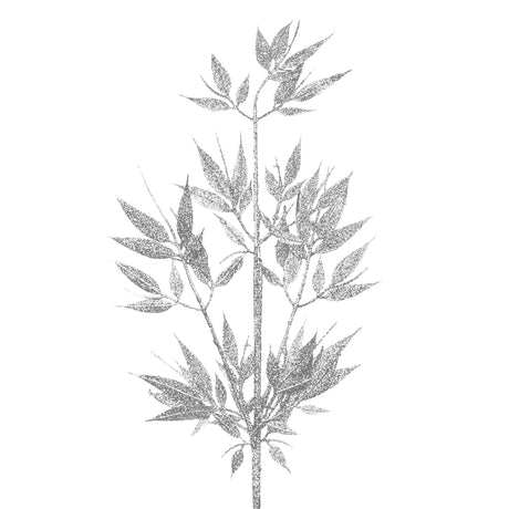 Follaje Decorativo, Glitter, Color Plata