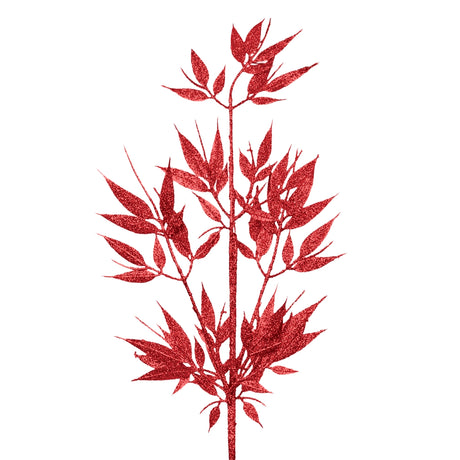 Follaje Decorativo, Glitter, Color Rojo