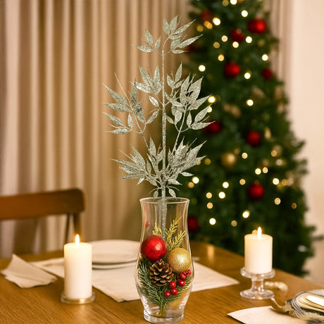 Follaje Decorativo, Glitter, Color Dorado