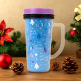 Termo, Diseño Navideño, Color Azul Claro, 473 ml