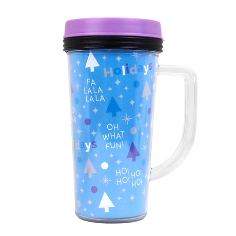 Termo, Diseño Navideño, Color Azul Claro, 473 ml