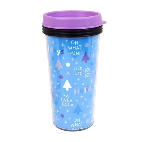 Termo, Diseño Navideño, Color Azul Claro, 473 ml