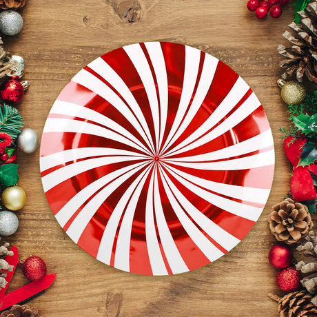 Plato de Plástico Navideño, Diseño Caramelo