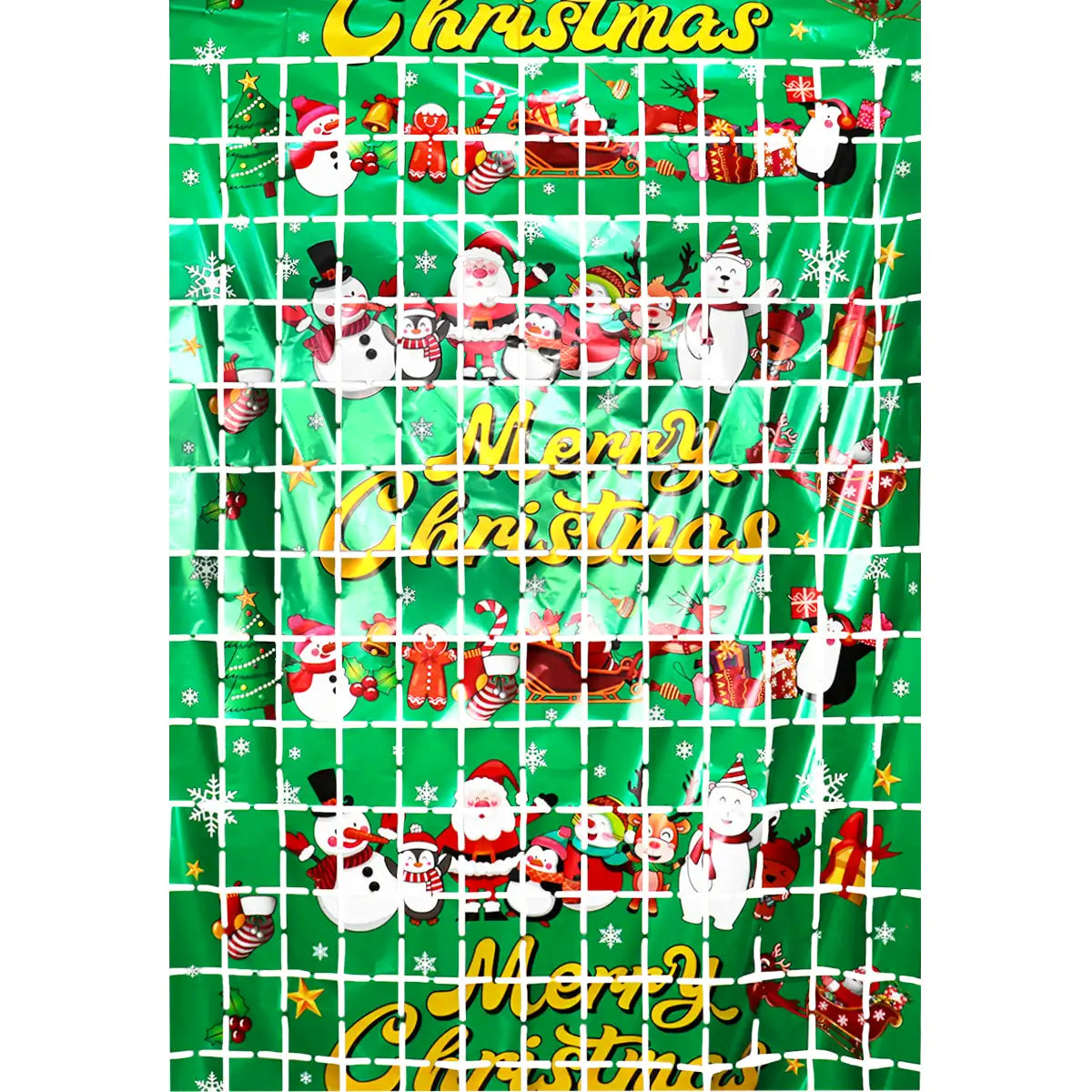 Cortina Metálica Navideña, Color Verde