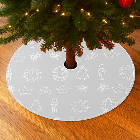 Pie de Árbol, Diseño Navideño, Color Gris