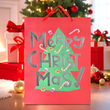 Bolsa de Regalo Navideña, Merry Christmas, Letras Brillantes