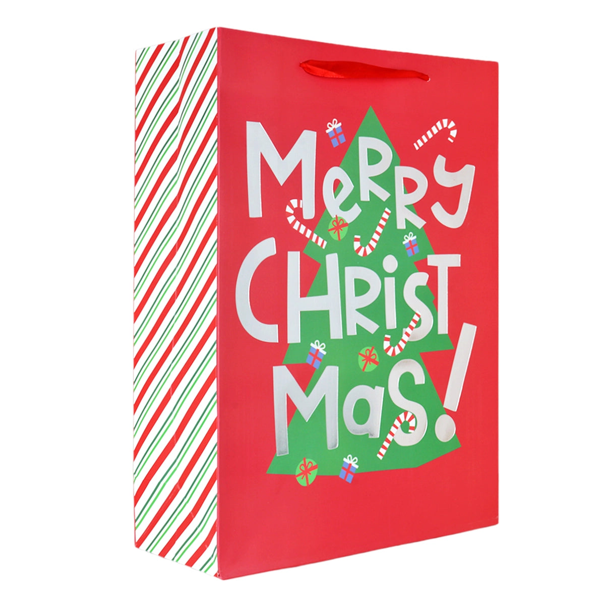 Bolsa de Regalo Navideña, Merry Christmas, Letras Brillantes