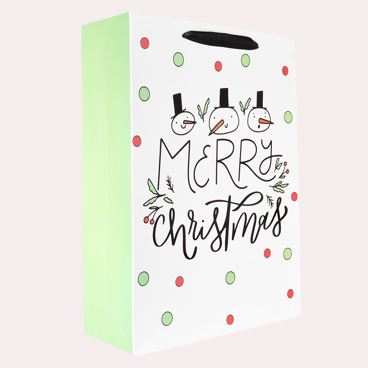 Bolsa de Regalo Navideña, Merry Christmas, Muñecos de Nieve
