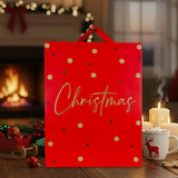Bolsa de Regalo Navideña, Christmas, Color Rojo, Detalles Brillantes
