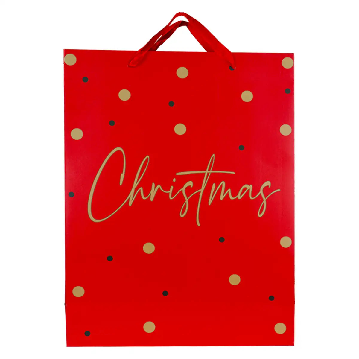 Bolsa de Regalo Navideña, Christmas, Color Rojo, Detalles Brillantes