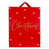 Bolsa de Regalo Navideña, Christmas, Color Rojo, Detalles Brillantes