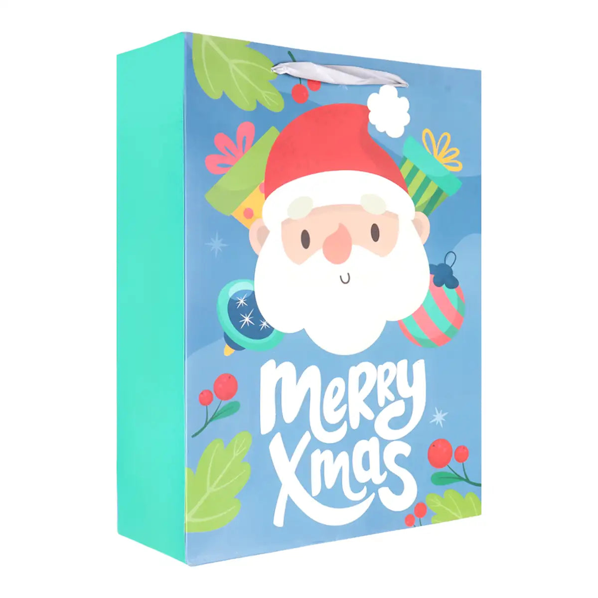 Bolsa de Regalo Navideña, Merry Xmas, Color Azul