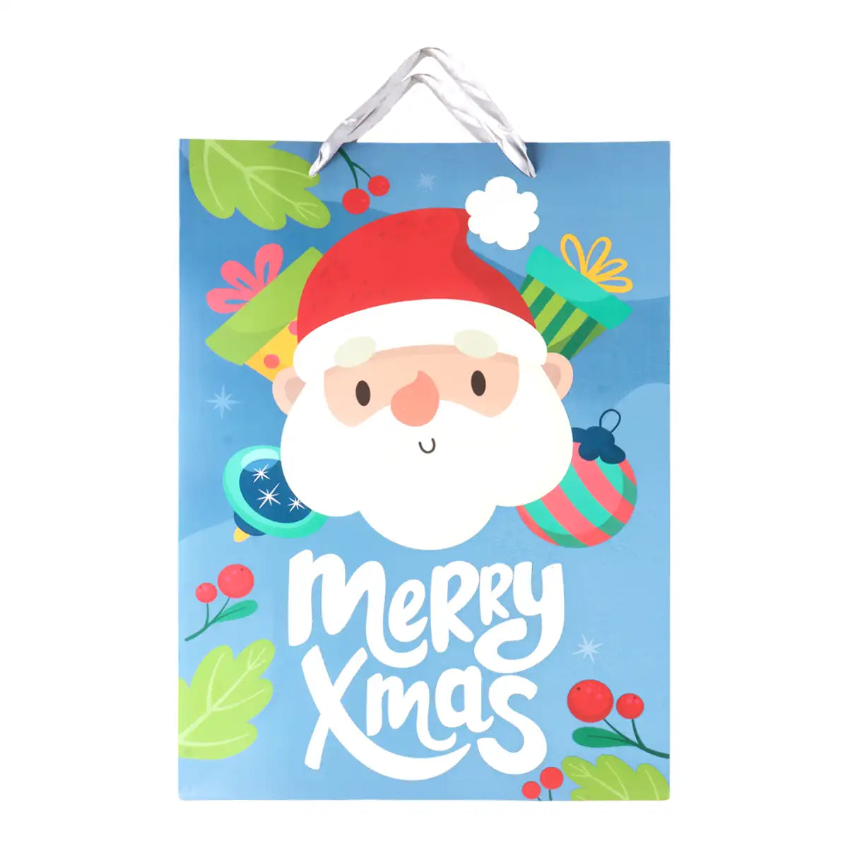 Bolsa de Regalo Navideña, Merry Xmas, Color Azul