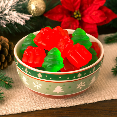 Gomitas Navideñas en Forma de Árbol y Regalo, 50 gr
