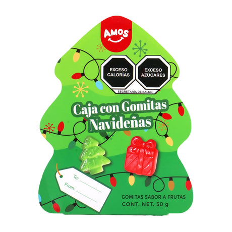 Gomitas Navideñas en Forma de Árbol y Regalo, 50 gr