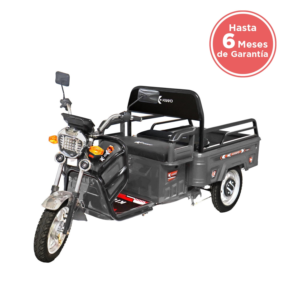 Triciclo de Carga Eléctrico, Kiwo color Gris