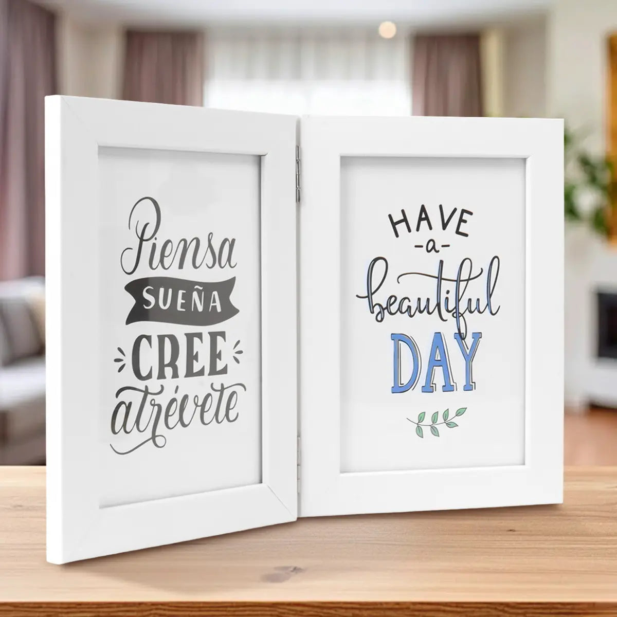 Portarretrato con Divisiones, Color Blanco