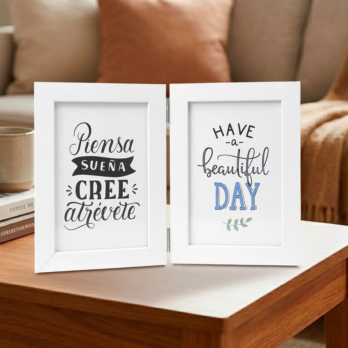 Portarretrato con Divisiones, Color Blanco