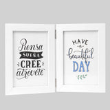 Portarretrato con Divisiones, Color Blanco